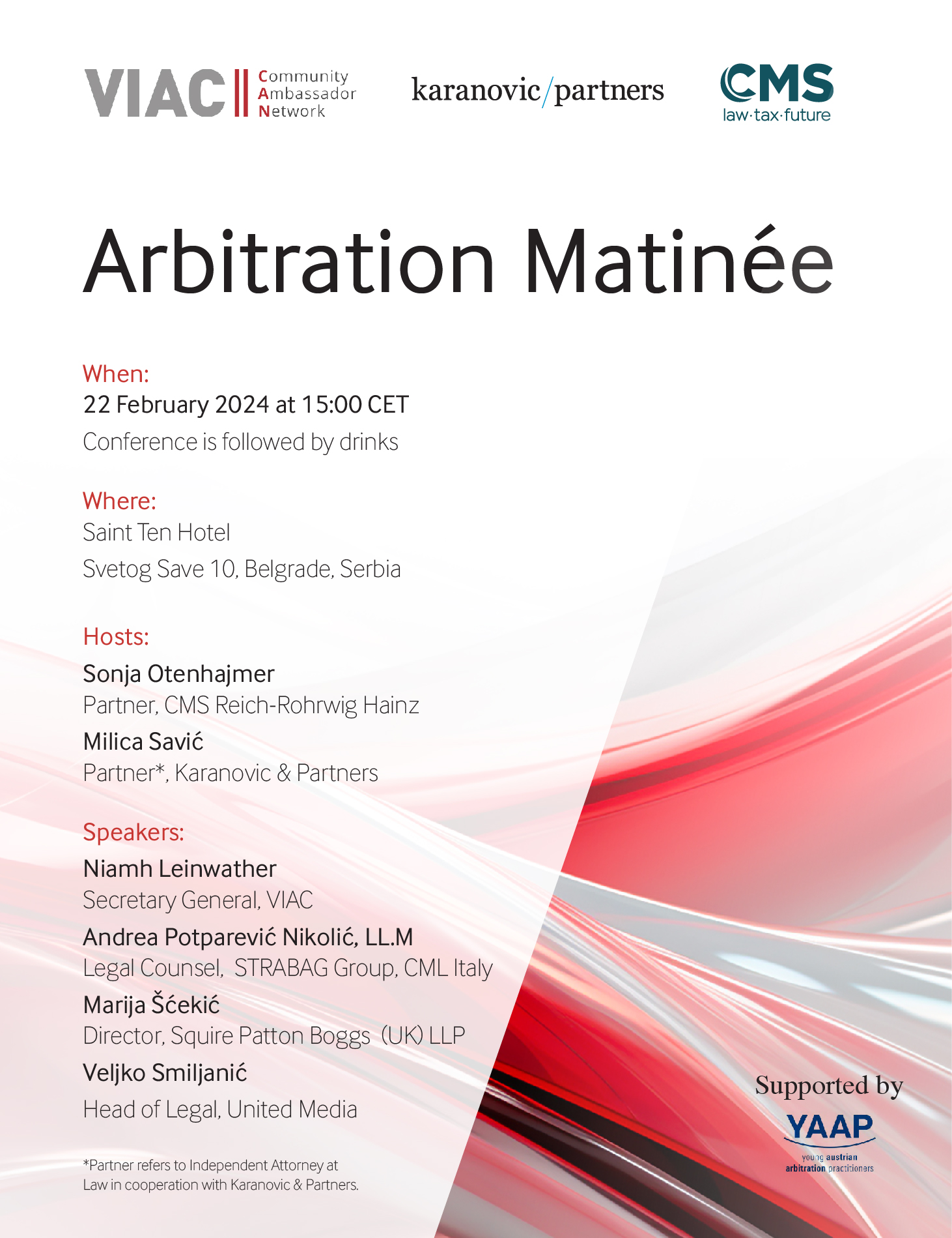 VIAC CAN Event Arbitration Matinee Invitation 20240222
