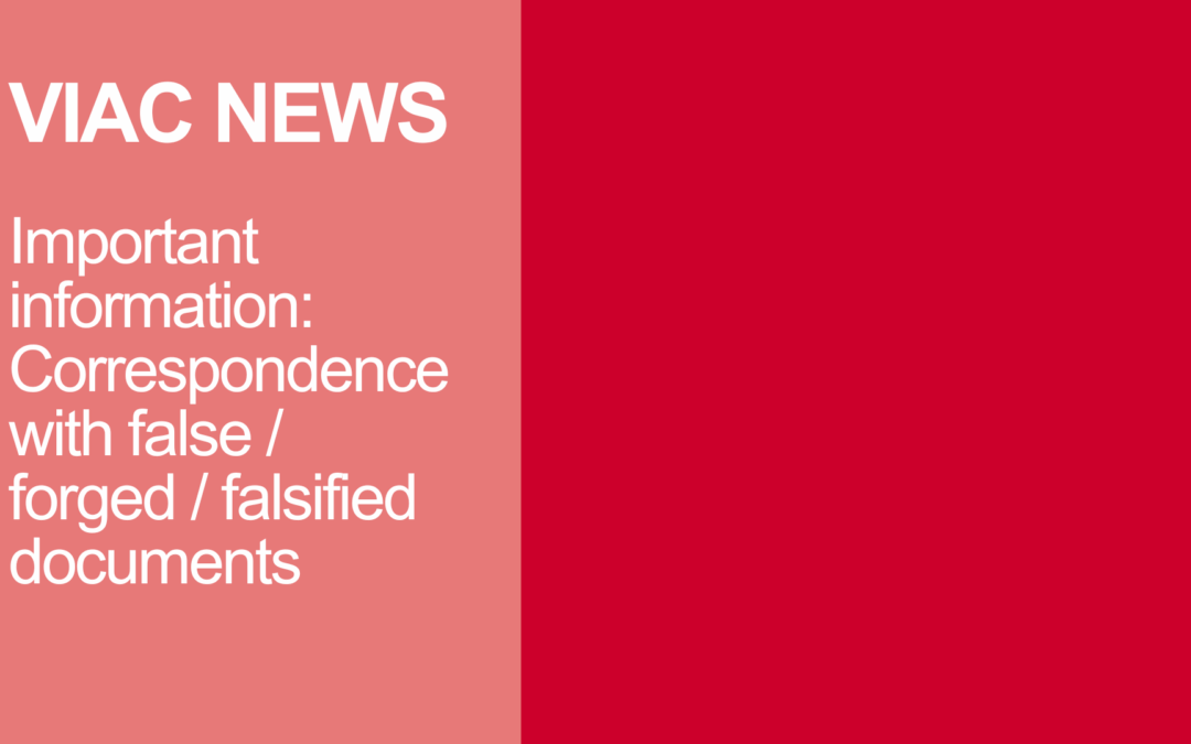 Important information: Correspondence with false / forged / falsified documents